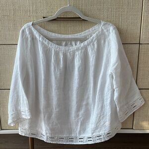 120% LINO White Linen top